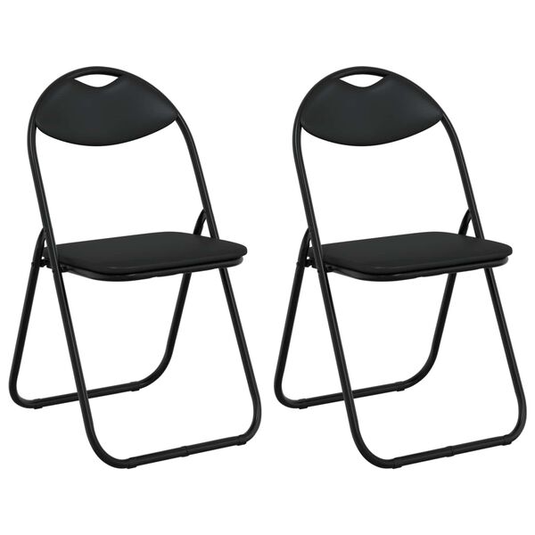 vidaXL Kangasl&auml;pp&auml;tuoli 2 pcs Musta 48 x 43,5 x 81 cm Nahkavaatetus