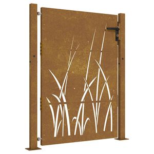 vidaXL Puutarhaportti 100 x 150 cm Jauhemaalattu ter&auml;s Musta Lukittava
