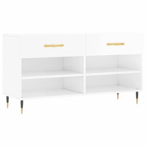 vidaXL Kenk&auml;kaappi korkeakiilto valkoinen 102x35x55 cm tekninen puu