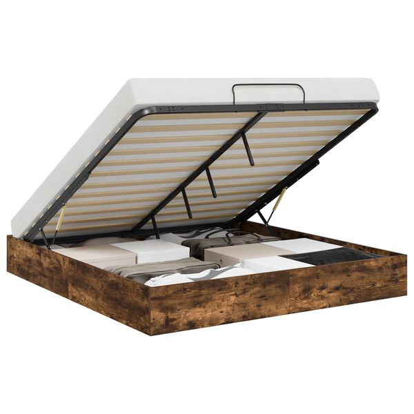 vidaXL Ottoman S&auml;ngyn Runko Savustettu Tammi 203 x 160 x 25 cm