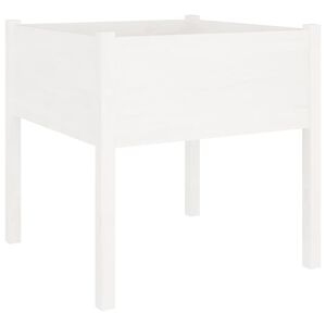 vidaXL Ulkokukkalaatikko valkoinen 70x70x70 cm t&auml;ysi m&auml;nty
