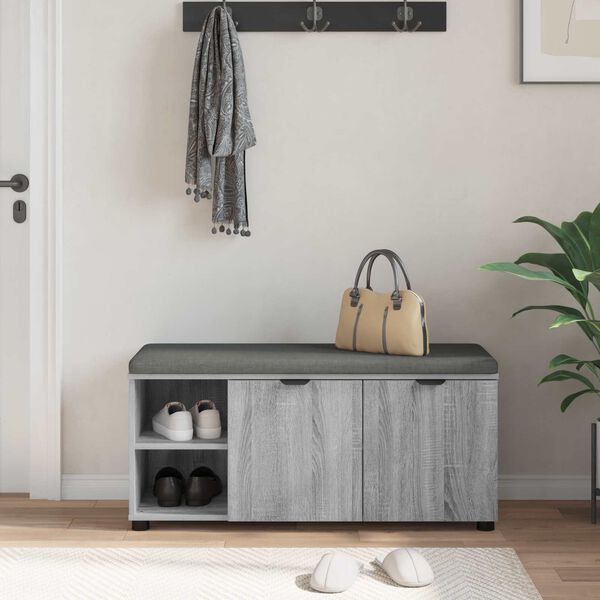 vidaXL Halli penkki tyynyll&auml; Harmaa Sonoma 100 x 38 x 46 cm