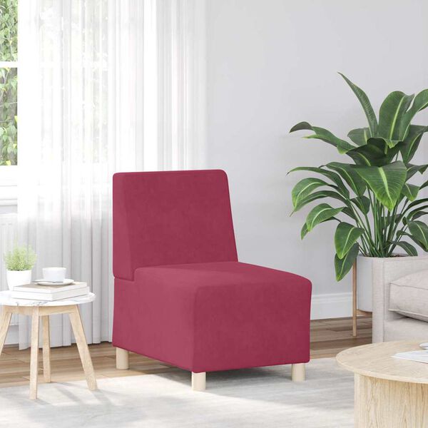 vidaXL Modulaarinen k&auml;sinojatonta sohva-yksikk&ouml; 3 pcs Viininpunainen