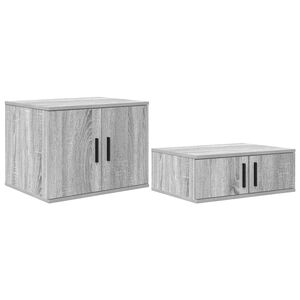 vidaXL S&auml;ilytyskaappi 2 pcs Harmaa Sonoma 127 x 41 x 40 cm