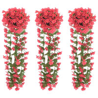 vidaXL Tekokukkaseppeleet 3 kpl ruusu 85 cm