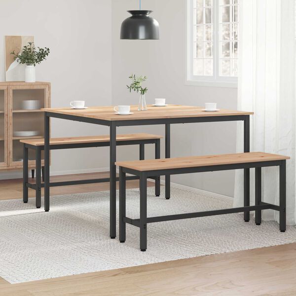 vidaXL Ruokap&ouml;yt&auml; Luonnollinen 110 x 110 x 75 cm Massiivinen m&auml;nty