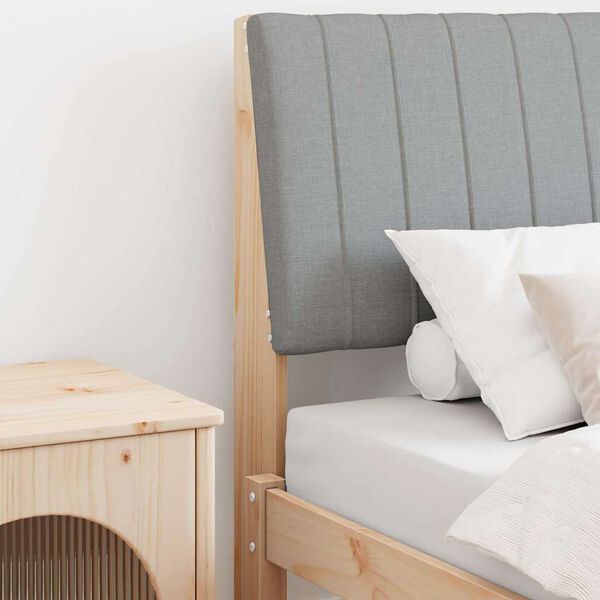 vidaXL Verhoiltu sängynpääty Vaaleanharmaa 75 cm Massiivinen mänty