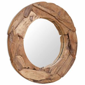 vidaXL Koristeellinen peili py&ouml;re&auml; 80 cm Tiikki