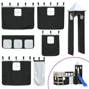 vidaXL Parvis&auml;ngyn verhot tornilla mustavalkoinen polyesteri