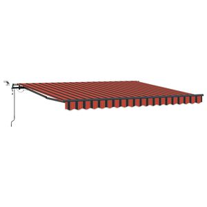 vidaXL Vedett&auml;v&auml; markiisi Oranssi ja ruskea 400 &times; 350 cm Polyesteri