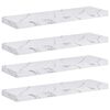 vidaXL Sein&auml;hylly 4 kpl Valkoinen marmori 80 x 23,5 x 3,8 cm