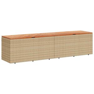 vidaXL Puutarhan s&auml;ilytyslaatikko beige 220x50x54 cm polyrottinki