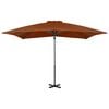 vidaXL Aurinkovarjo cantilever alumiinitolpalla 250x250 cm terrakotta