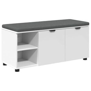 vidaXL Halli penkki tyynyll&auml; Yksiv&auml;rinen Valkoinen 100 x 38 x 46 cm