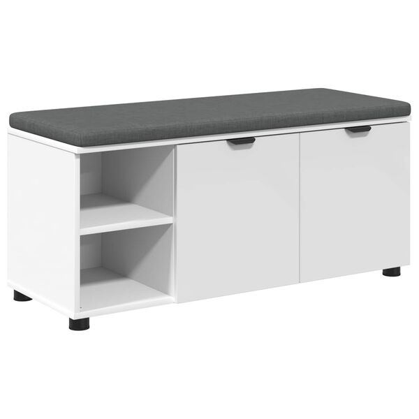 vidaXL Halli penkki tyynyll&auml; Yksiv&auml;rinen Valkoinen 100 x 38 x 46 cm