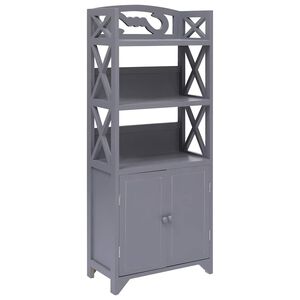 vidaXL Kylpyhuoneen kaappi harmaa 46x24x116 cm keisaripuu