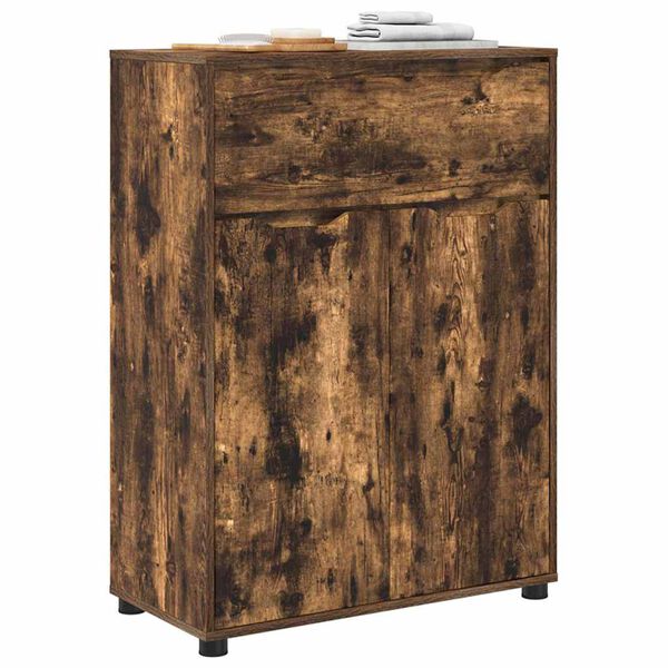 vidaXL Kylpyhuonekaappi Savup&auml;hkin&auml; 72,5 x 36,5 x 100 cm Tekninen puu