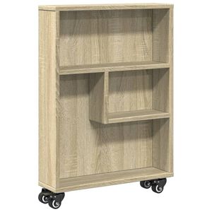 vidaXL Kapea s&auml;ilytysk&auml;rry Sonoma-tammi 48x13x68 cm tekopuu