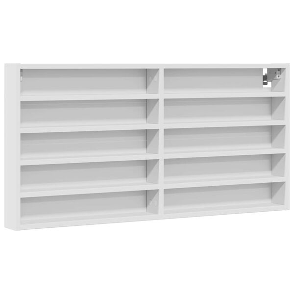 vidaXL Vitriinikaappi valkoinen 100x8,5x50 cm tekninen puu