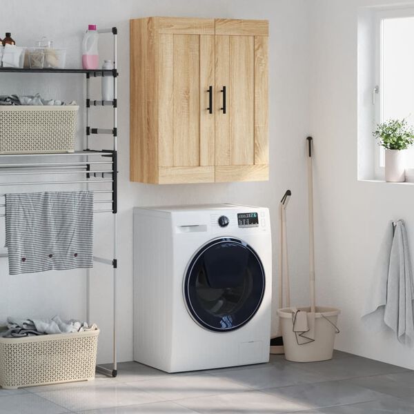 vidaXL Sein&auml;kiinnitett&auml;v&auml; kaappi Sonoma 69,5x34x90 cm tekninen puu