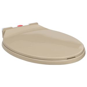 vidaXL WC-istuin pehme&auml;sti sulkeutuva pikakiinnitys beige soikea