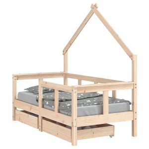 vidaXL Lasten s&auml;ngynrunko laatikoilla 70x140 cm t&auml;ysi m&auml;nty