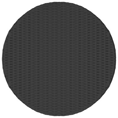 vidaXL Teepöytä musta 68x68x30 cm polyrottinki