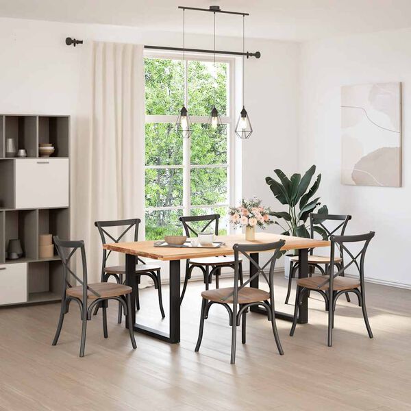 vidaXL Ruokapöydän jalat U-muotoiset 2 kpl musta 90x(72-73) cm teräs