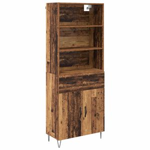 vidaXL Korkea kaappi laatikon kanssa 2 pcs Vanha puu Tekninen puu