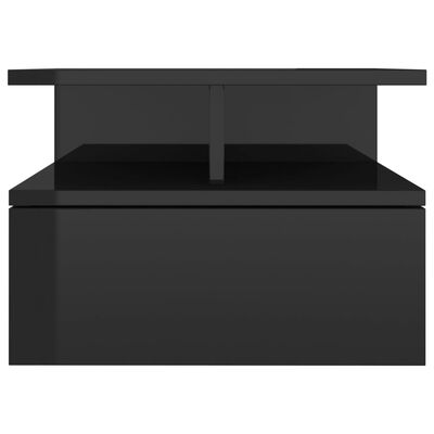 vidaXL Kelluva yöpöytä korkeakiilto musta 40x31x27 cm lastulevy