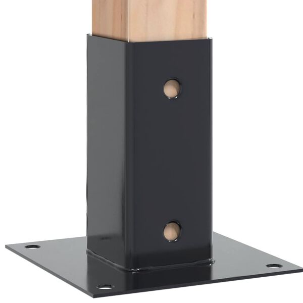 vidaXL Pylv&auml;iden pohjat neli&ouml; 12 kpl 71x71 mm jauhemaalattu ter&auml;s