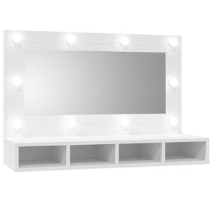 vidaXL Peilikaappi LED-valoilla valkoinen 90x31,5x62 cm