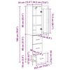 vidaXL Korkea kaappi Vanha Puu 34,5 x 34 x 180 cm Tekninen puu
