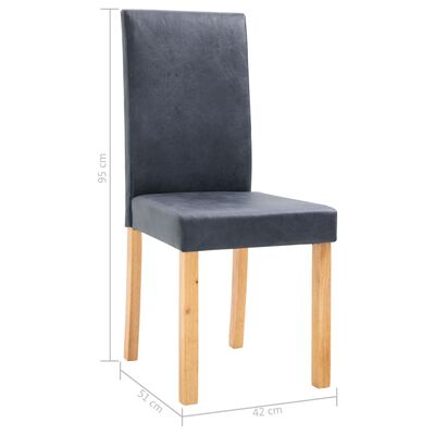 vidaXL Ruokapöydän tuolit 4 kpl harmaa keinomokkanahka