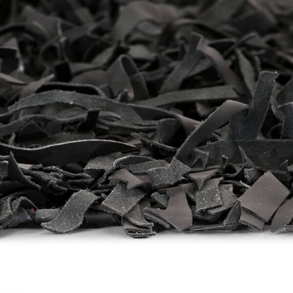 vidaXL Shaggy-matto aito nahka 160x230 cm harmaa