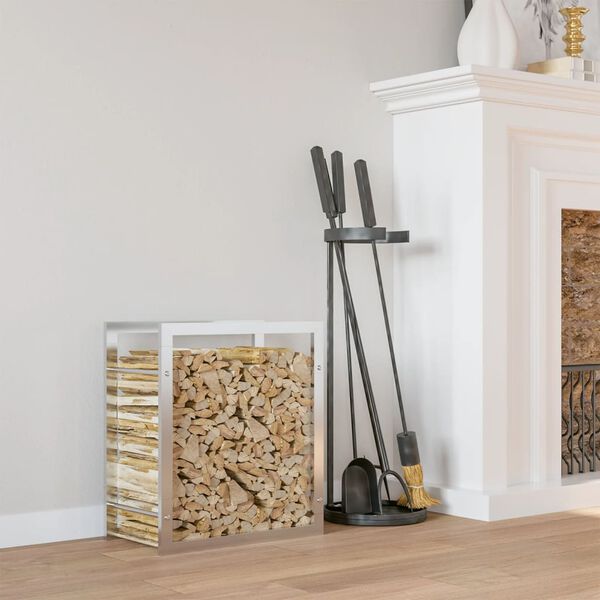 vidaXL Polttopuuteline 80x28x86 cm ruostumaton teräs