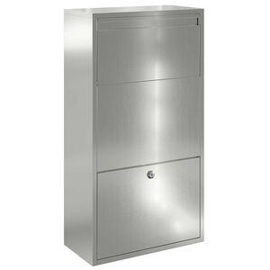 vidaXL Pakettipostilaatikko Hopea 44 x 22 x 82 cm Galvanoitu ter&auml;s