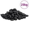 vidaXL Kiillotetut kivet 25 kg musta 2-5 cm