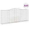vidaXL Kaarevat kivikorit 25 kpl 400x50x160/180 cm galvanoitu rauta