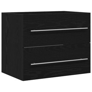 vidaXL Kylpyhuoneen pesuallaskaappi musta tammi 60x38,5x48 cm tekopuu