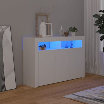 vidaXL Senkki LED-valoilla valkoinen 115,5x30x75 cm