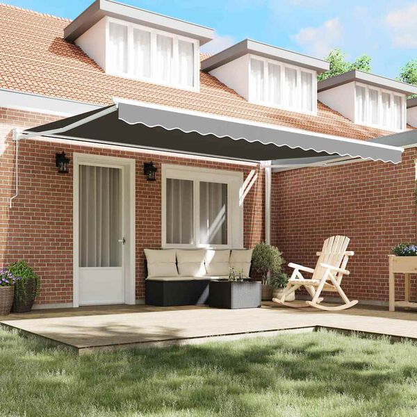 vidaXL Aurinkovarjo Valkoinen 5 x 3 m Metalli