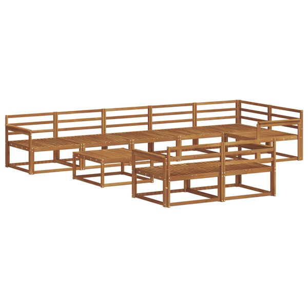 vidaXL Ulkosohvakokoelma 9 pcs Luonnollinen Tihe&auml; akasiapuu