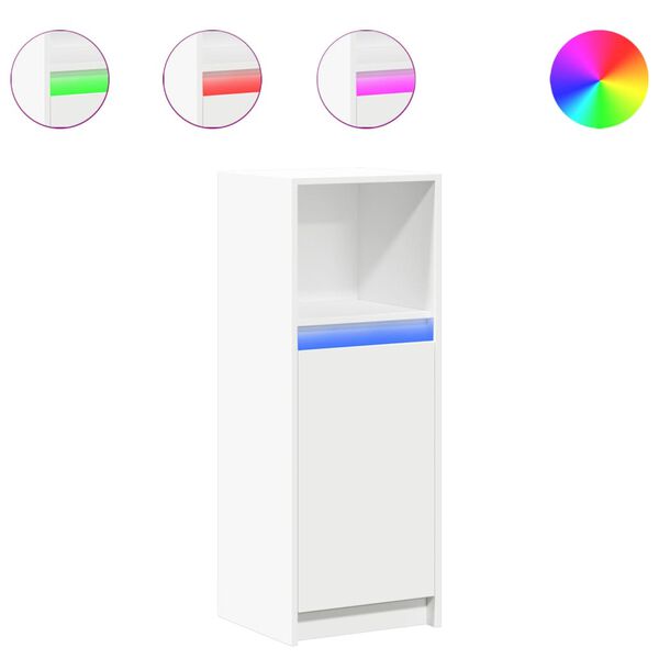 vidaXL Senkki LED-valoilla valkoinen 38x34x100 cm tekninen puu