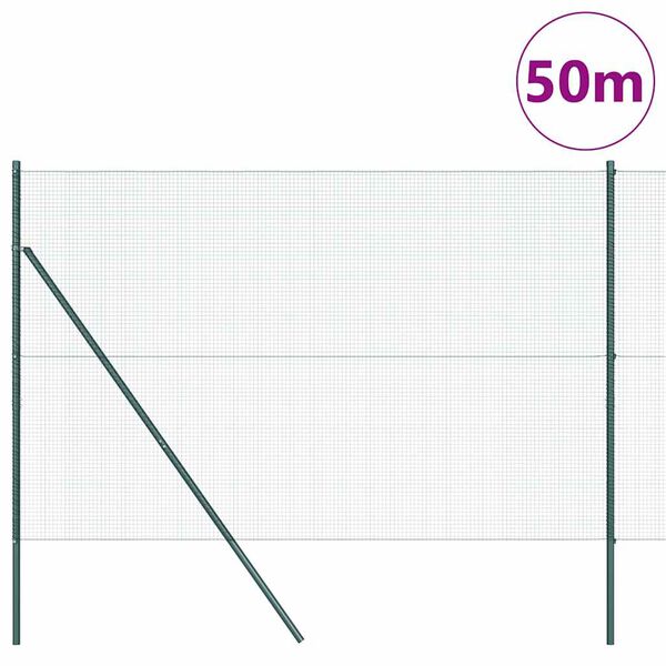 vidaXL Aitalatu Vihre&auml; 50 x 1,5 m (16 x 16 mm verkko) Ter&auml;s ja PVC