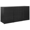 vidaXL Kolmen roska-astian vaja musta 229x78x120 cm polyrottinki