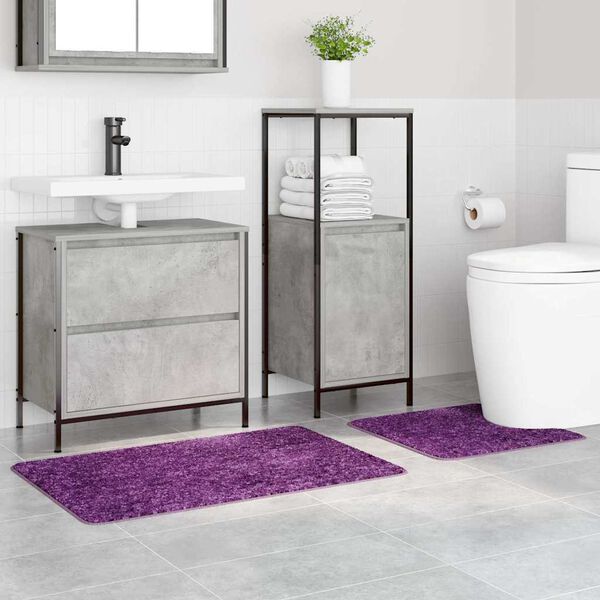 vidaXL Liukumaton kylpyhuoneen matto-setti 2 pcs Violetti PP