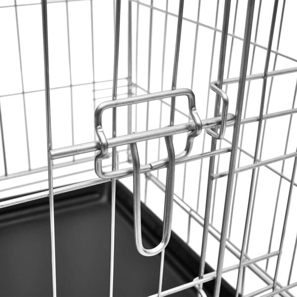 vidaXL Kokoontaitettava koiranh&auml;kki metalli M