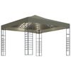 vidaXL Puutarhakatos LED-valonauhoilla 3x3 m ruskeanharmaa