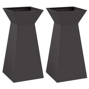 vidaXL Sarakkeellinen ruukku 2 kpl Musta 35 x 35 x 73 cm